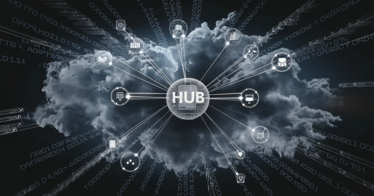 Diagram showing content push flow from publisher through WebSub hub to subscribers